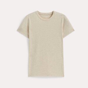 Everlane Slim Crew Neck in Essential Cotton in Heathered Oat, Size Medium (NWT)
